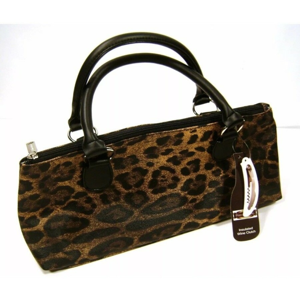 Primeware Insulated Leopard Print Wine Clutch-NWT